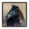 Stupell Industries Ritzy Black Horse Framed Floater Canvas Wall Art Design by Marilyn Hageman
